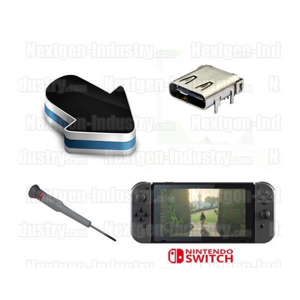 Acheter pour réparer Prise USB-C d'alimentation, de charge et transferts de  données pour Nintendo Switch [ Trouble Clic ]