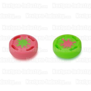 Capuchon joystick Splatoon silicone rose vert joy-con Switch