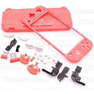 Coque rose Corail + kit boutons Nintendo Switch Lite